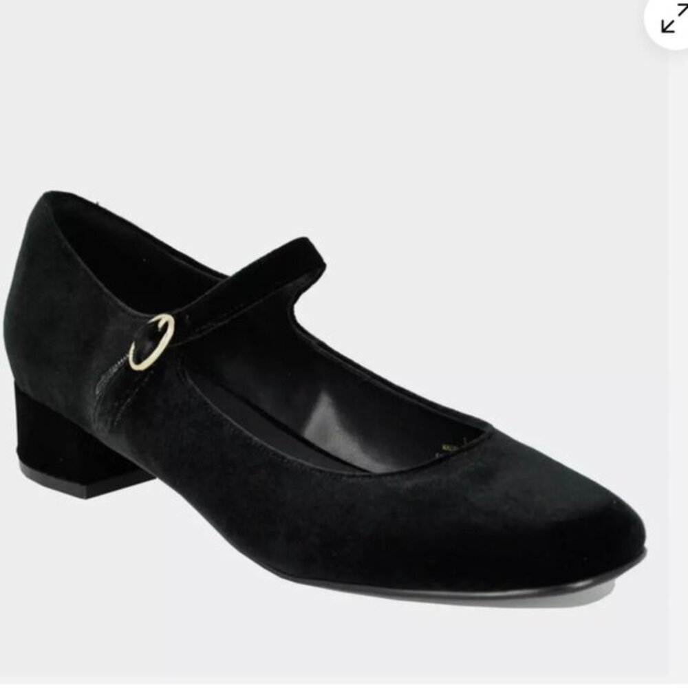 JEFFREY CAMPBELL Top-Tier‎ Black Velvet Maryjane Block Heel Sz 8